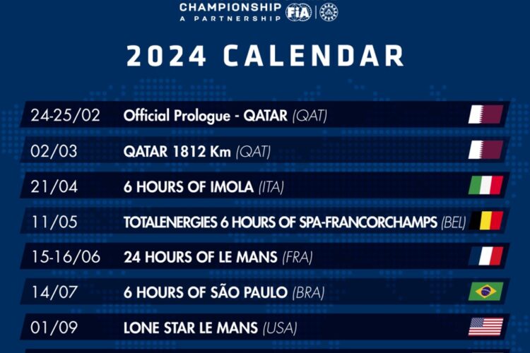 WEC: 2024 calendar expands to 8 races