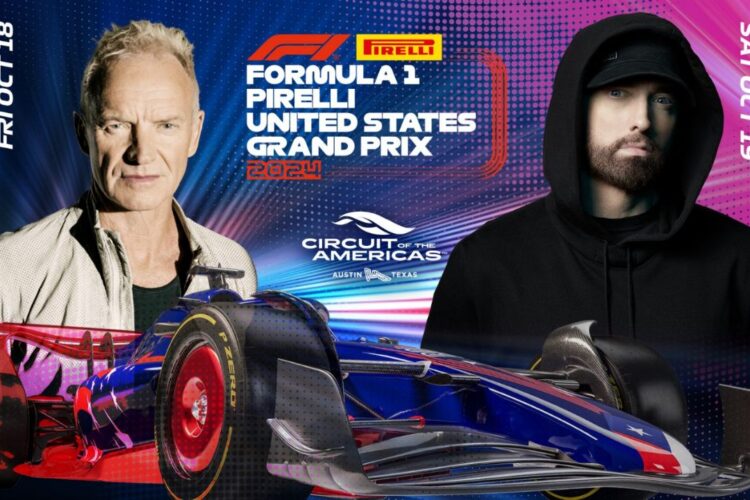 Formula 1 News:  Eminem and Sting Headline USGP Concerts