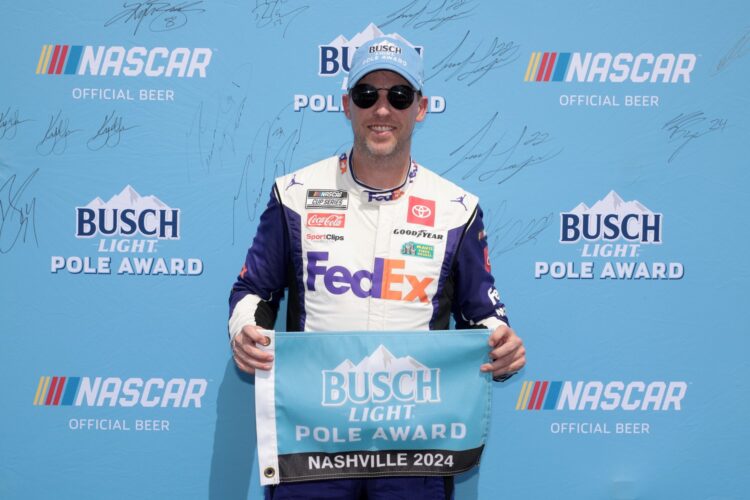 NASCAR News: Hamlin wins pole at Nashville Superspeedway