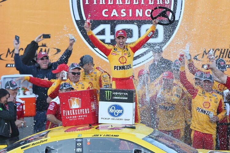 Joey Logano survives NASCAR Overtime in Michigan