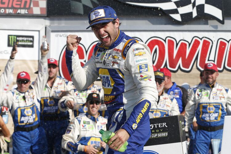 Elliott holds off Truex Jr to repeat at The Glen