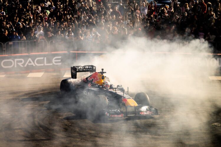 Formula 1 News: Tsunoda does so many donuts in SF Showrun that car catches on fire