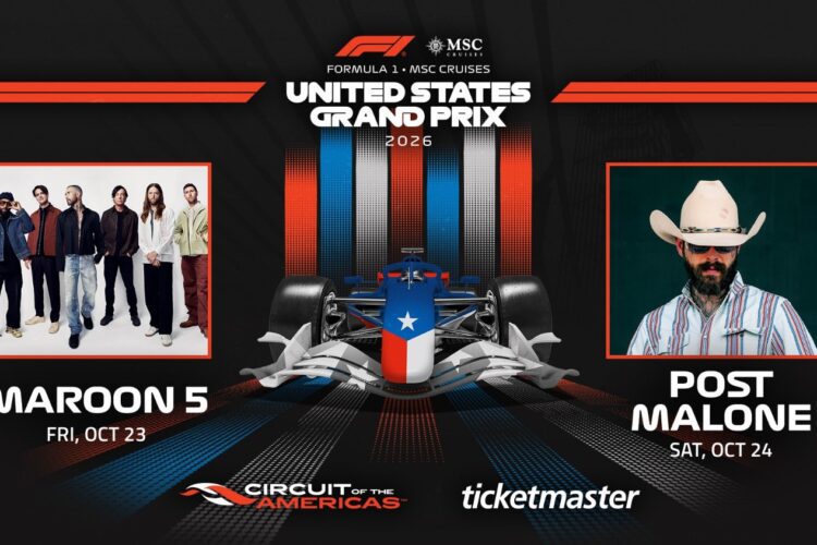 Formula 1 News: Maroon 5 And Post Malone Will Headline The 2026 United States GP