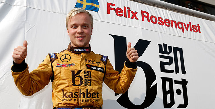 Rosenqvist wins Macau qualifying race