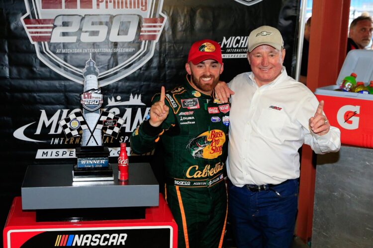 Austin Dillon Wins in the rain in Michigan Xfinity race