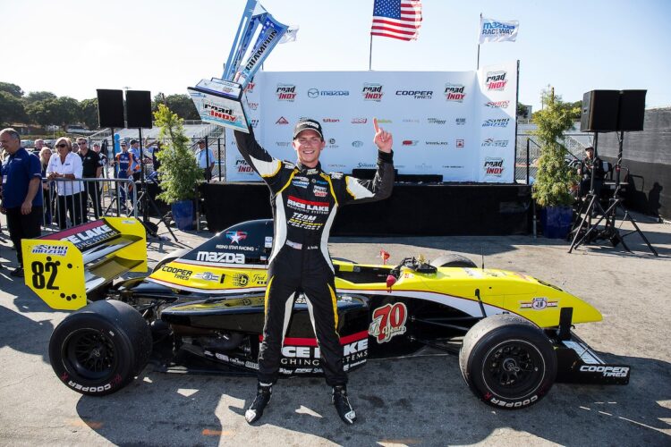 Aaron Telitz gets Pro Mazda win at Mazda Raceway