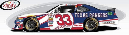 Texas Rangers To Sponsor Car During Xfinity Series Race