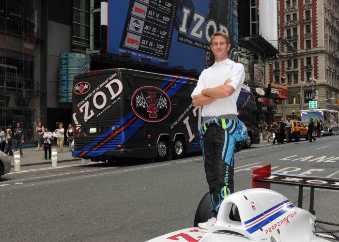 Ryan Hunter-Reay Stops Traffic in Times Square