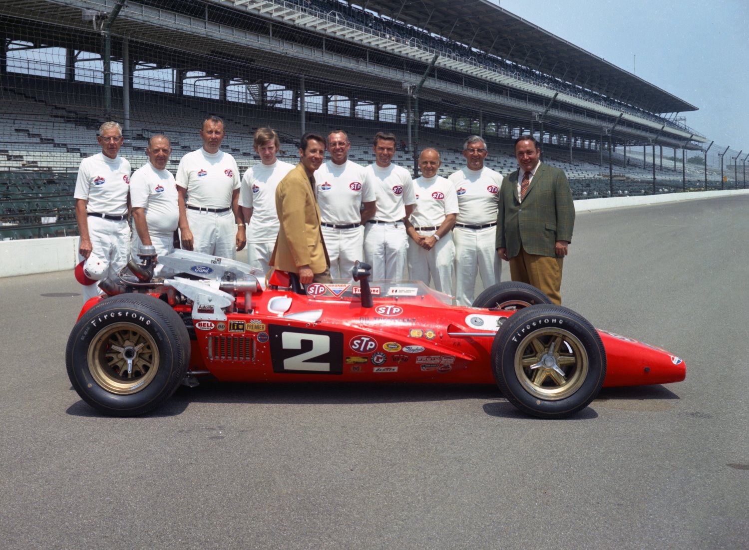 This photo does not do justice to how bright the 1969 STP paint scheme Mario Andretti had