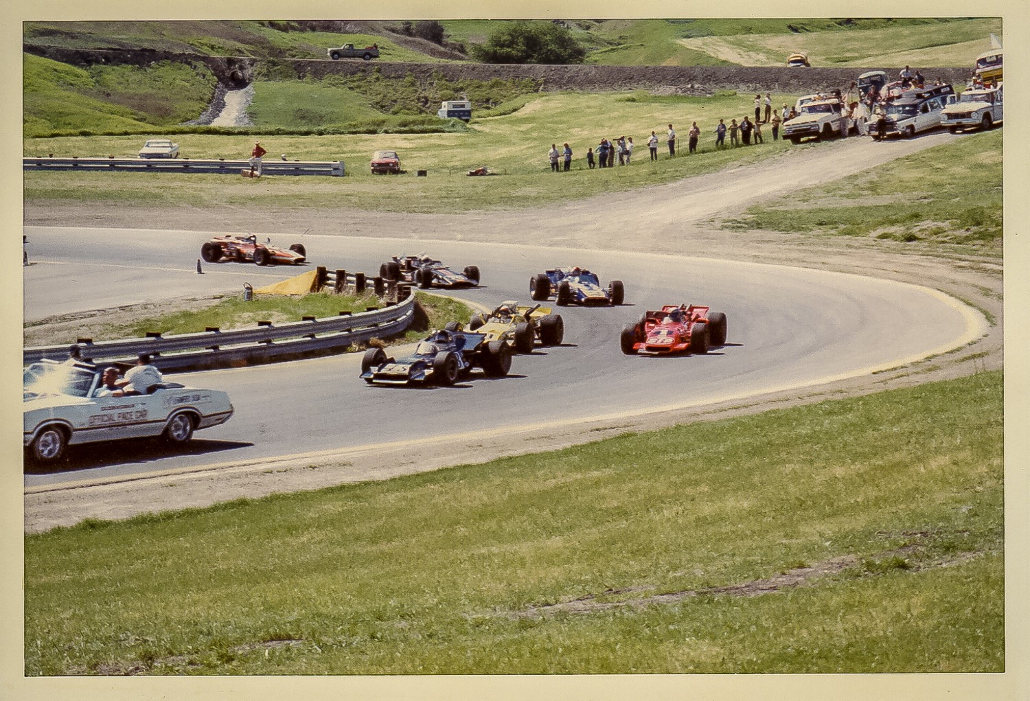 Pace Lap - Andretti on pole, Gurney outside