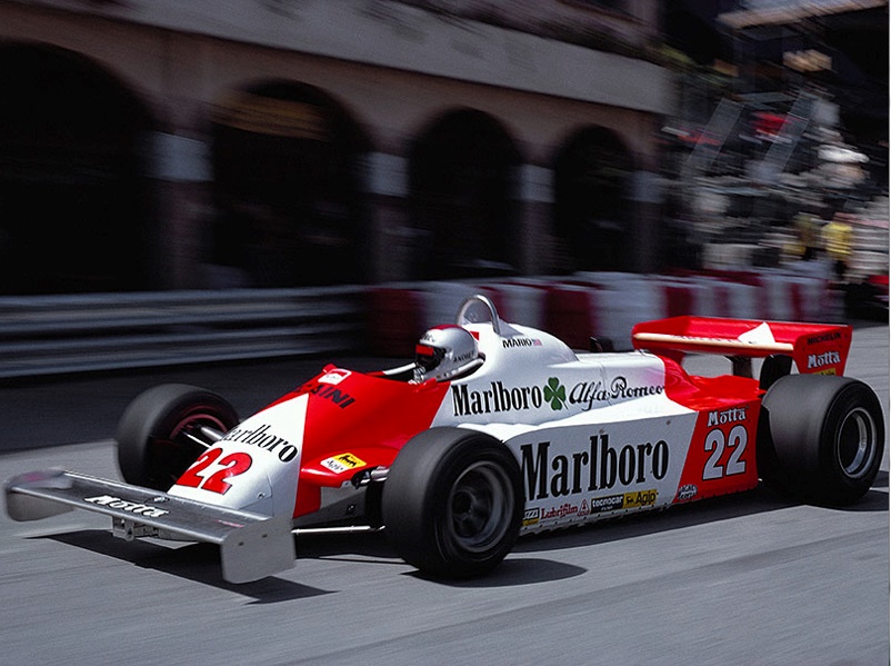 Mario Andretti at Monaco in 1981 in the Alfa Romeo 179c