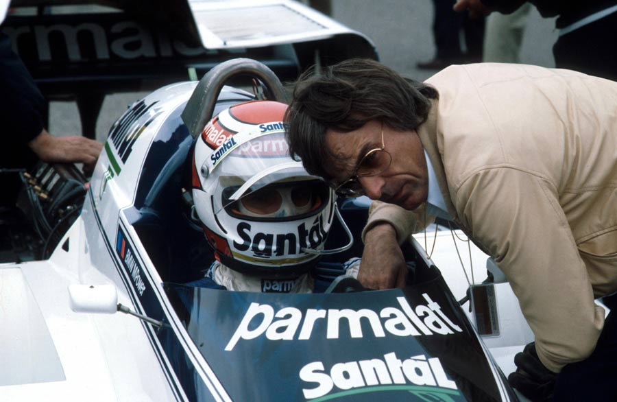 1982 Brabham Team Owner Bernie Ecclestone and driver Nelson Piquet Sr.