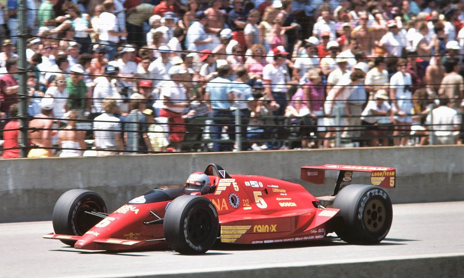 Mario Andretti completely dominated the 1987 race, but a broken valve spring with 13 laps to go gifted the win the Al Unser