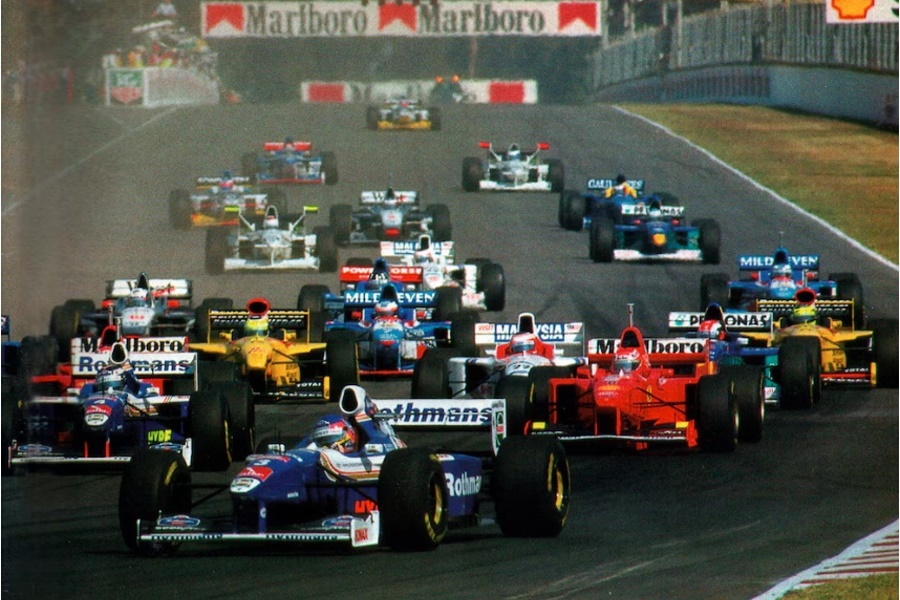 Start of 1997 Argentina GP Formula 1 Race at the Autodromo Oscar y Juan Galvez in Buenos Aires
