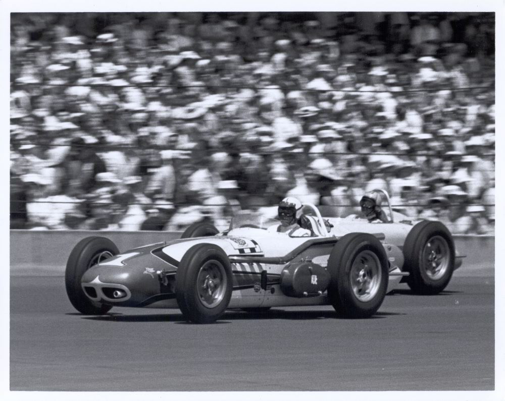 AJ Foyt in Action  at Indy in 1961