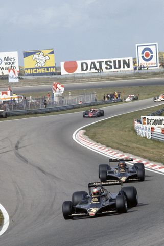 Andretti leads Peterson to win the 1978 Dutch GP at Zandvoort
