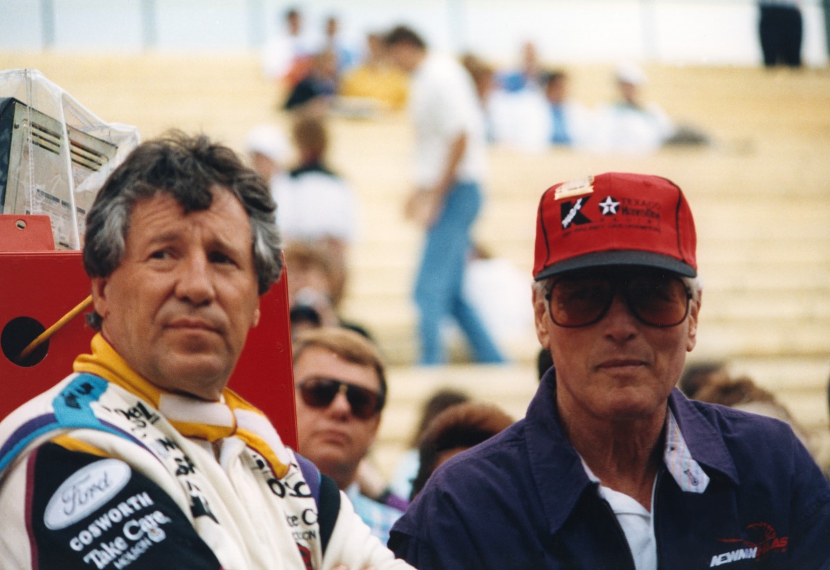 1992 Mario Andretti and team owner Paul Newman