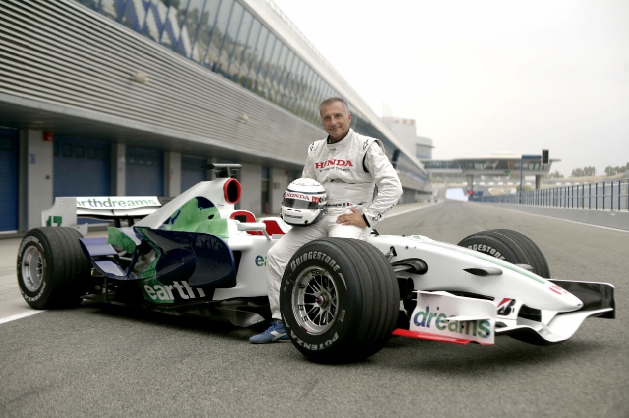 At age 54, Riccardo Patrese was invited by the Honda Racing F1 team to test their 2007 car (RA107) in Jerez, Spain. Image supplied by Honda