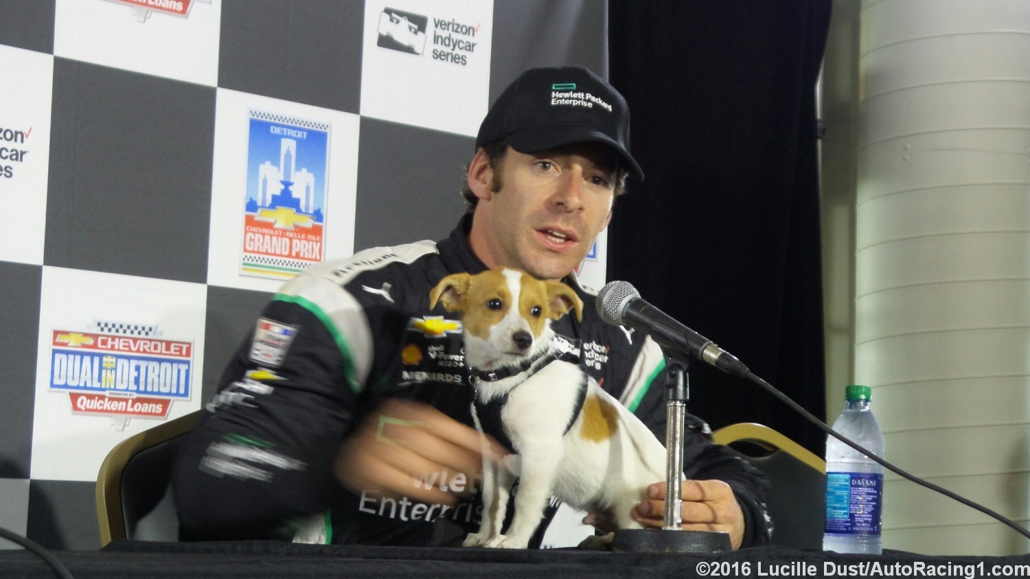 Former IndyCar driver Simon Pagenaud and his dog Norman