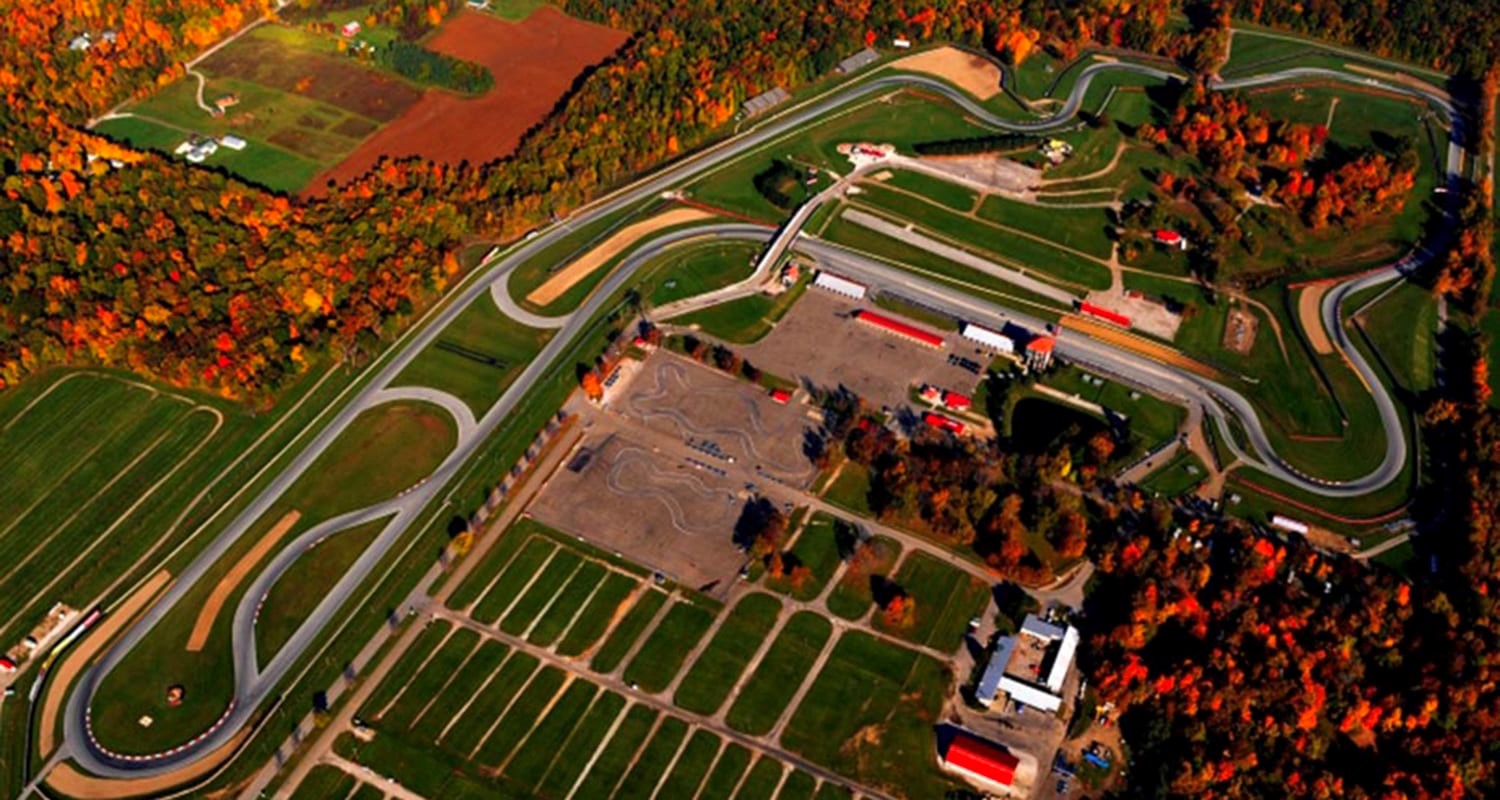 Aerial View of the Mid-Ohio Sports Car Course on a bright autumn day