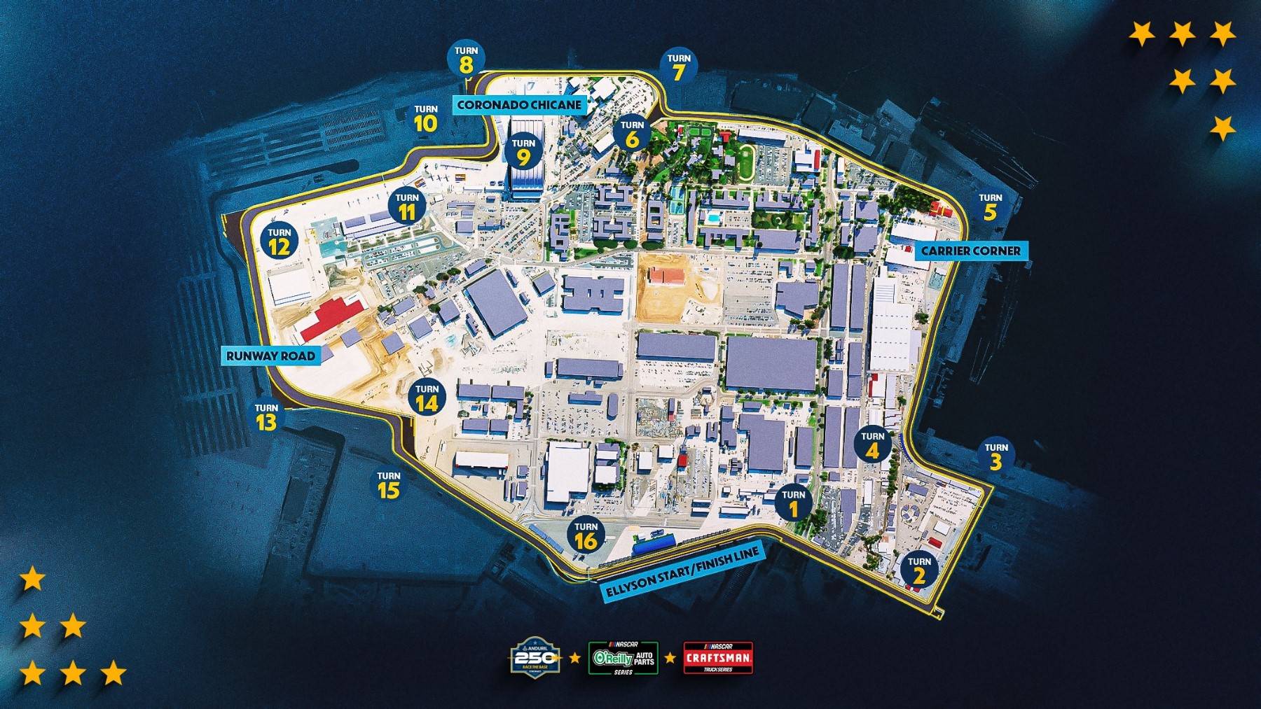 NASCAR San Diego Track Map at Coronado Air base