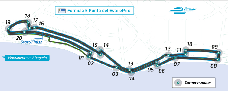 Formula E Punta del Este circuit and skylne