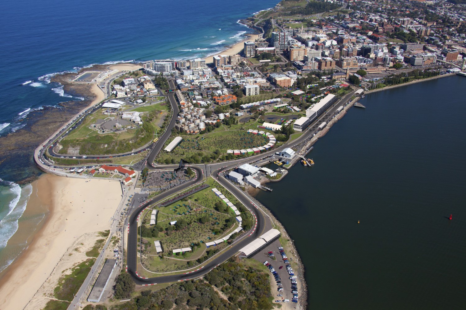 An artist's impression of the Newcastle street circuit that will host the finale of the Virgin Australia Supercars Championship from 2017
